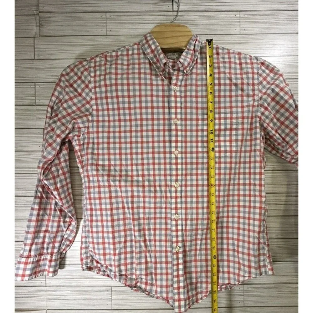 J.Crew Men's Slim Untucked Gingham Casual Lightweight Shirt 100% Cotton‎ Sz XL